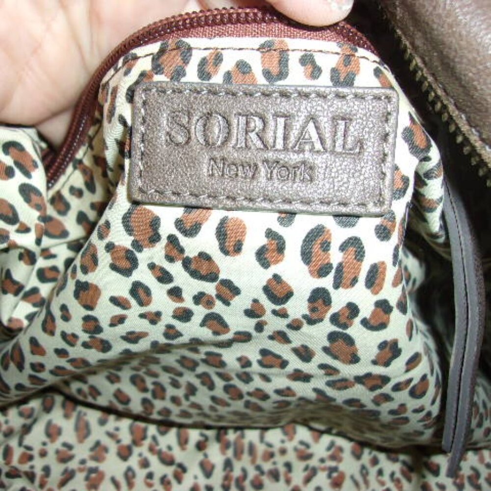 E-95 SORIAL (NEW YORK) BROWN LEATHER SHOULDER BAG - Picture 8 of 16